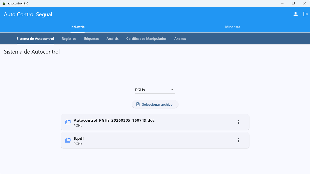AutoControl — APPCC